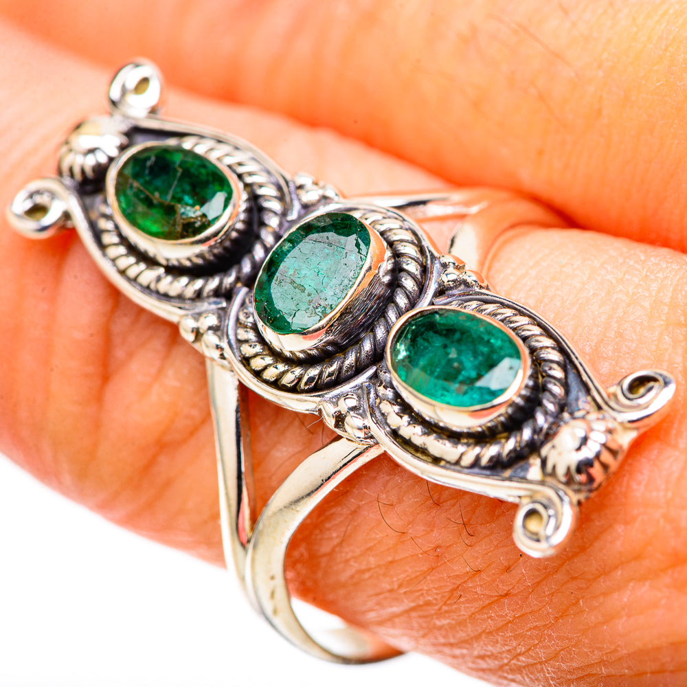 Zambian Emerald Rings handcrafted by Anasilvercos - RING128763 - Photo 3