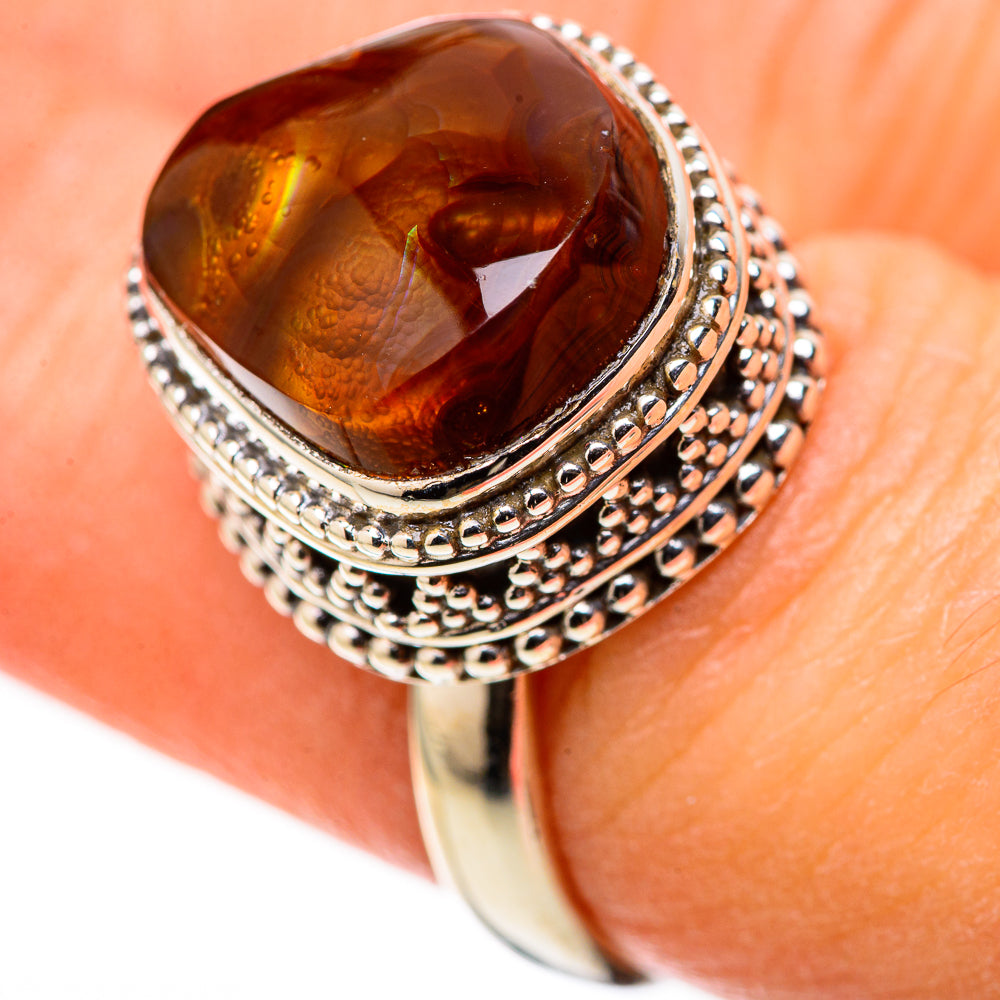 Mexican Fire Agate Rings handcrafted by Anasilvercos - RING128767 - Photo 3