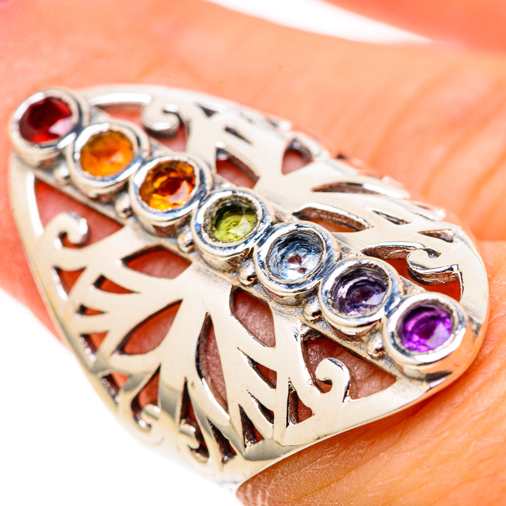 Multi-Stone Rainbow Chakra Rings handcrafted by Anasilvercos - RING128770 - Photo 3