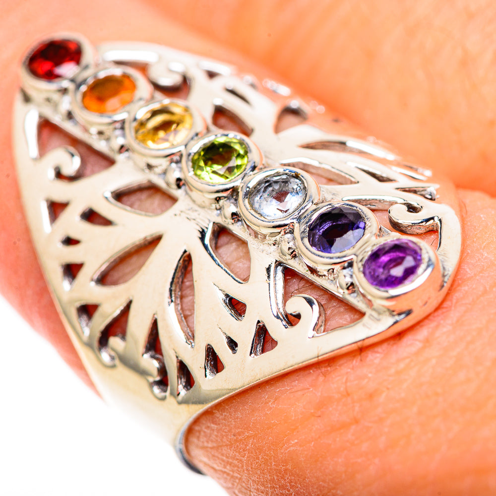 Multi-Stone Rainbow Chakra Rings handcrafted by Anasilvercos - RING128771 - Photo 3