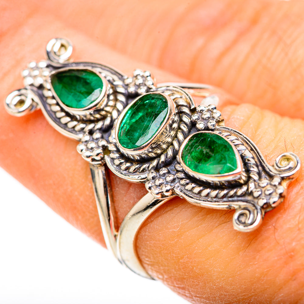Zambian Emerald Rings handcrafted by Anasilvercos - RING128789