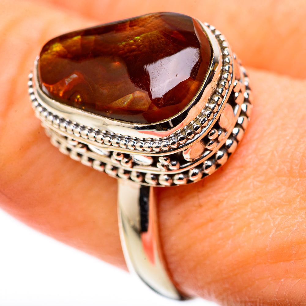 Mexican Fire Agate Rings handcrafted by Anasilvercos - RING128790 - Photo 3