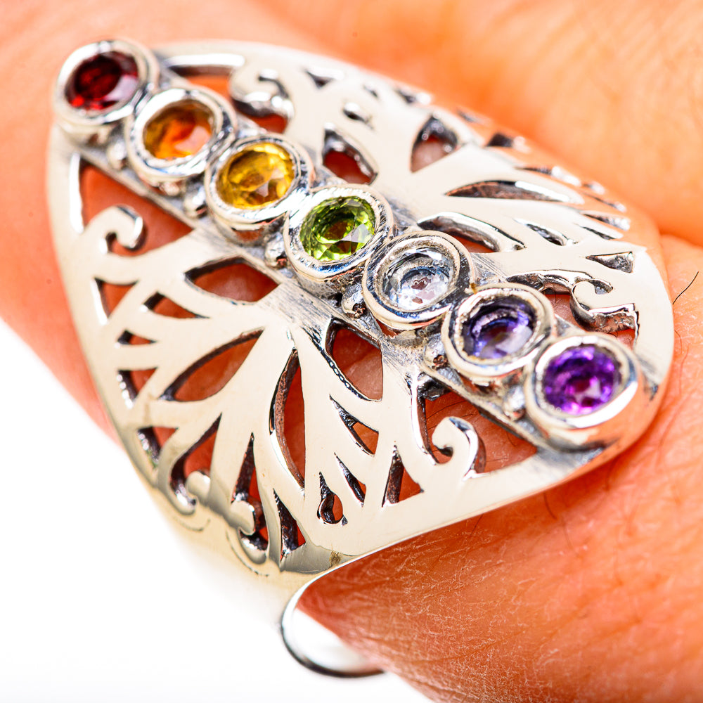 Multi-Stone Rainbow Chakra Rings handcrafted by Anasilvercos - RING128794 - Photo 3