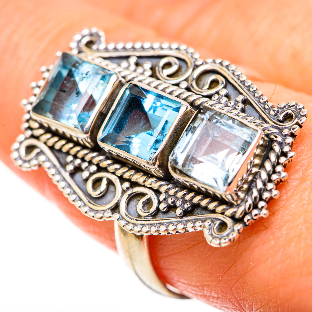 Blue Topaz Rings handcrafted by Anasilvercos - RING128807 - Photo 3
