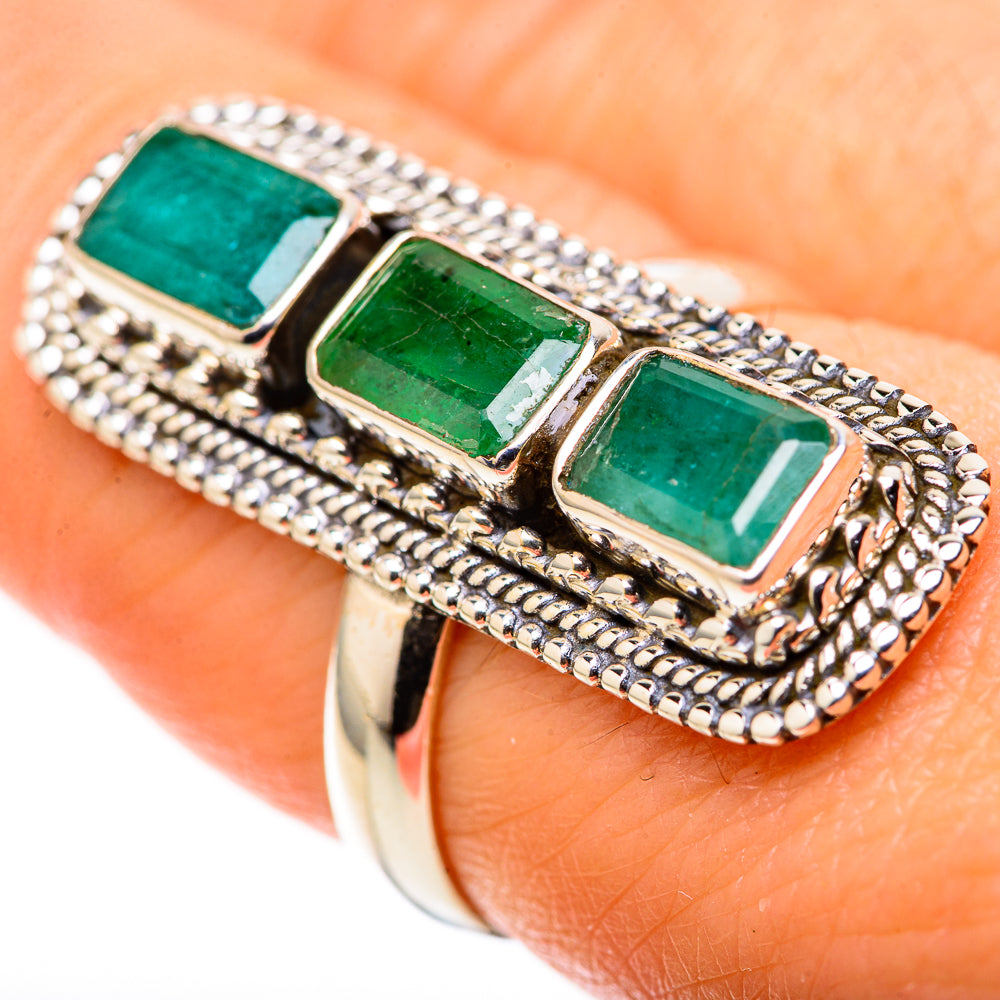 Zambian Emerald Rings handcrafted by Anasilvercos - RING128811 - Photo 3