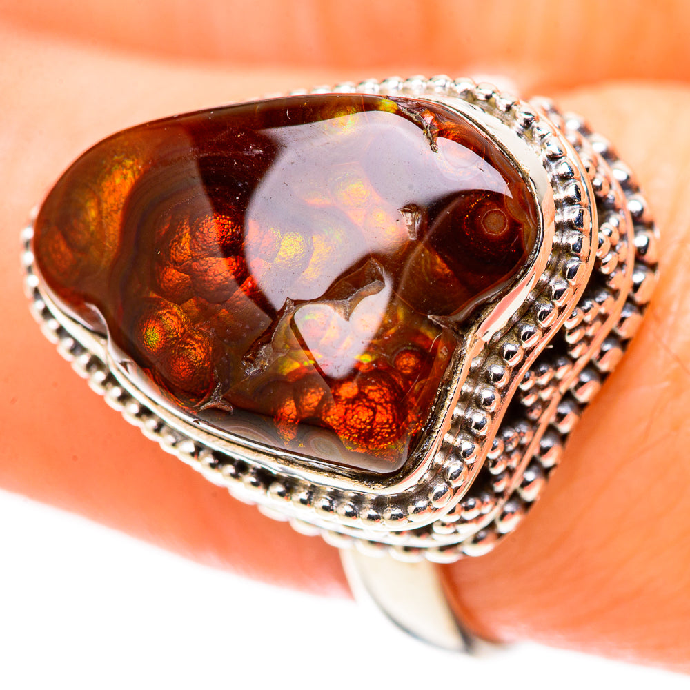 Mexican Fire Agate Rings handcrafted by Anasilvercos - RING128814 - Photo 3