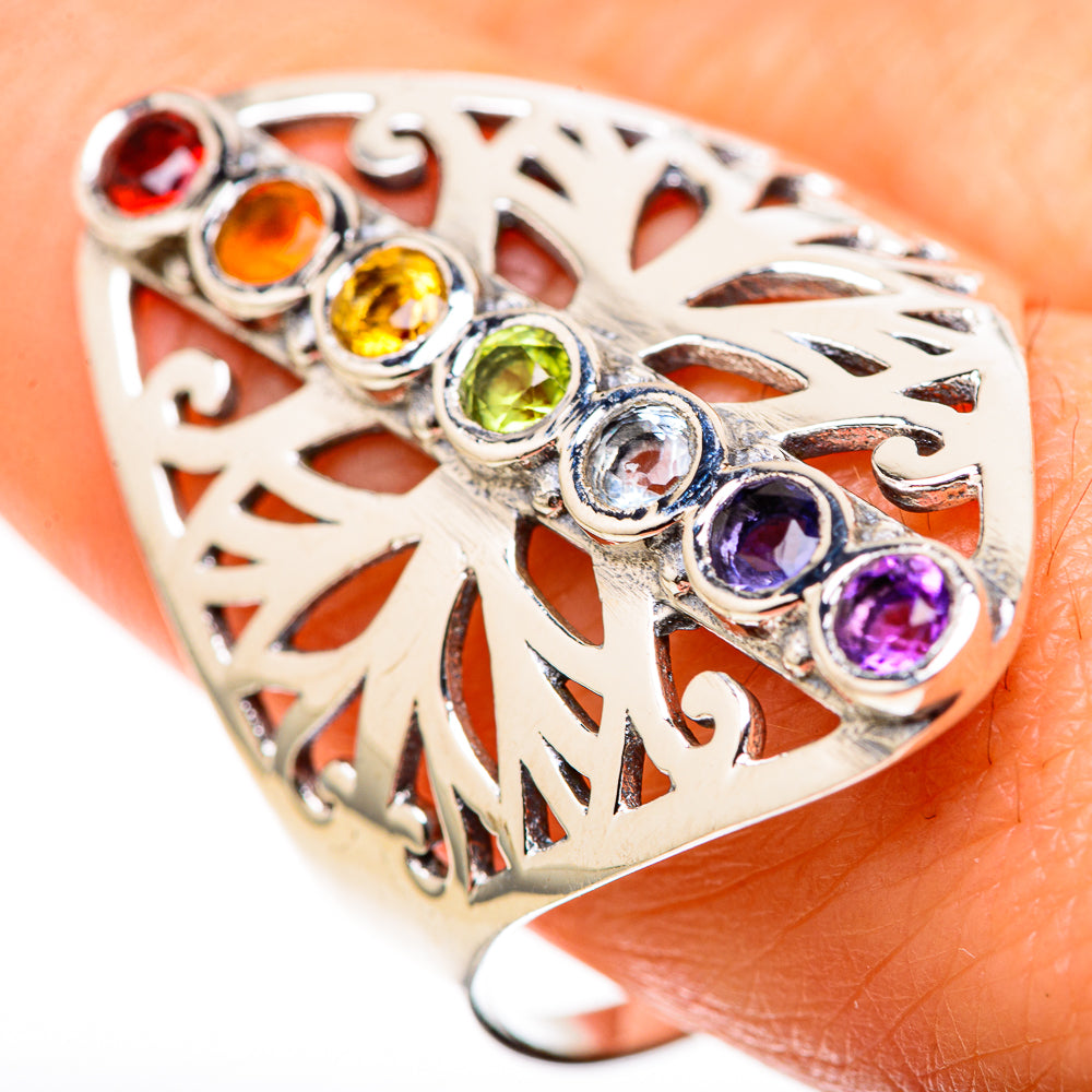 Multi-Stone Rainbow Chakra Rings handcrafted by Anasilvercos - RING128815 - Photo 3