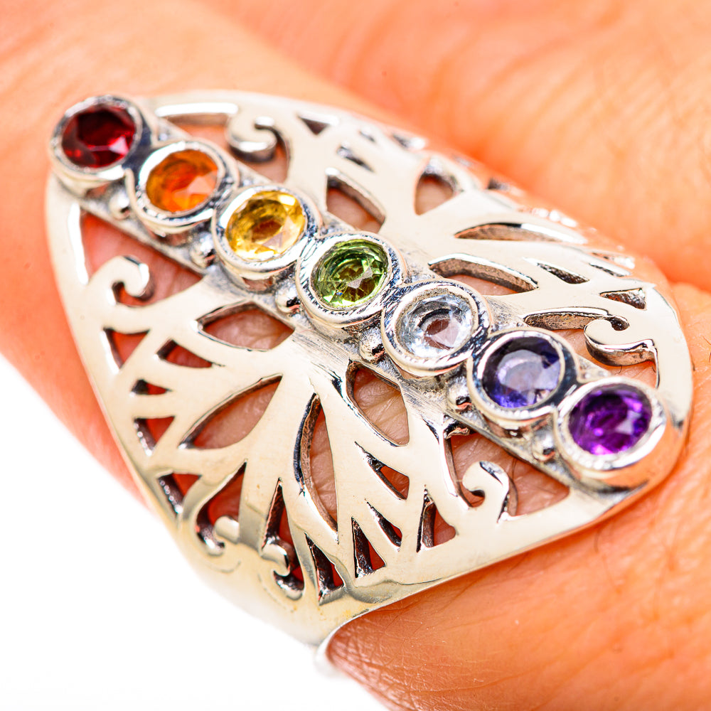 Multi-Stone Rainbow Chakra Rings handcrafted by Anasilvercos - RING128816 - Photo 3