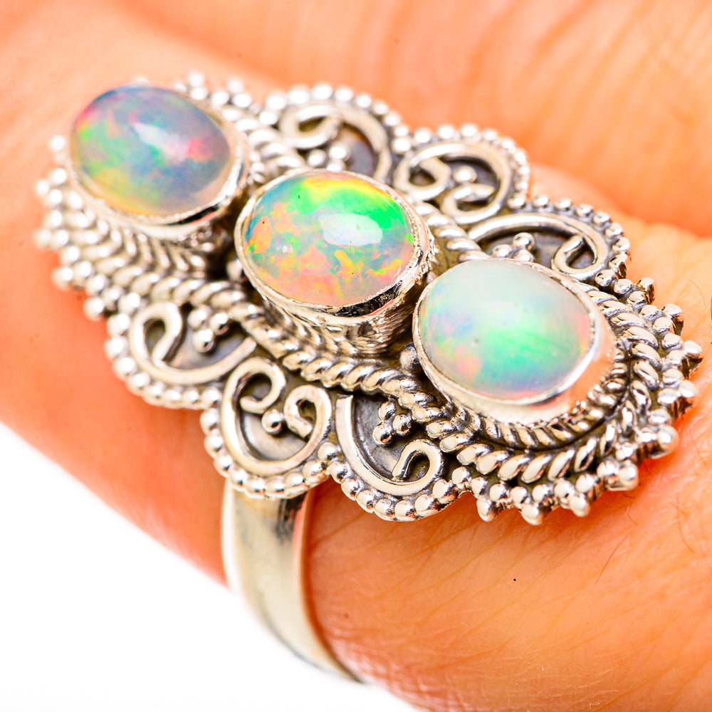 Ethiopian Opal Rings handcrafted by Anasilvercos - RING128822