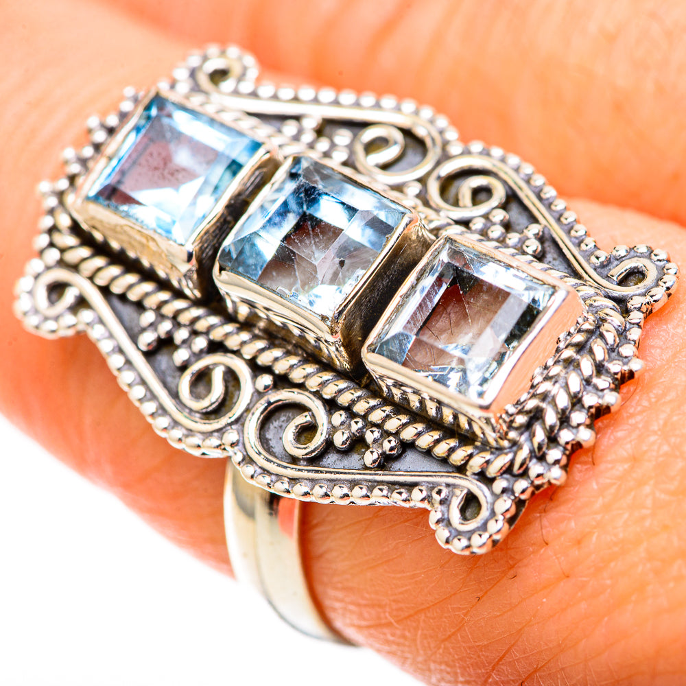 Blue Topaz Rings handcrafted by Anasilvercos - RING128828