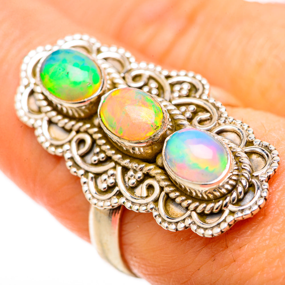 Ethiopian Opal Rings handcrafted by Anasilvercos - RING128842