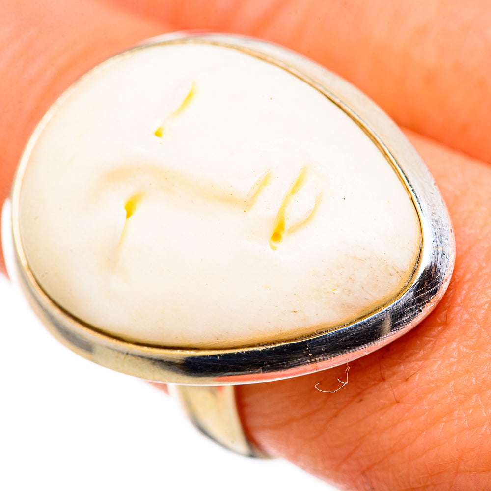 Carved Face Rings handcrafted by Anasilvercos - RING128852
