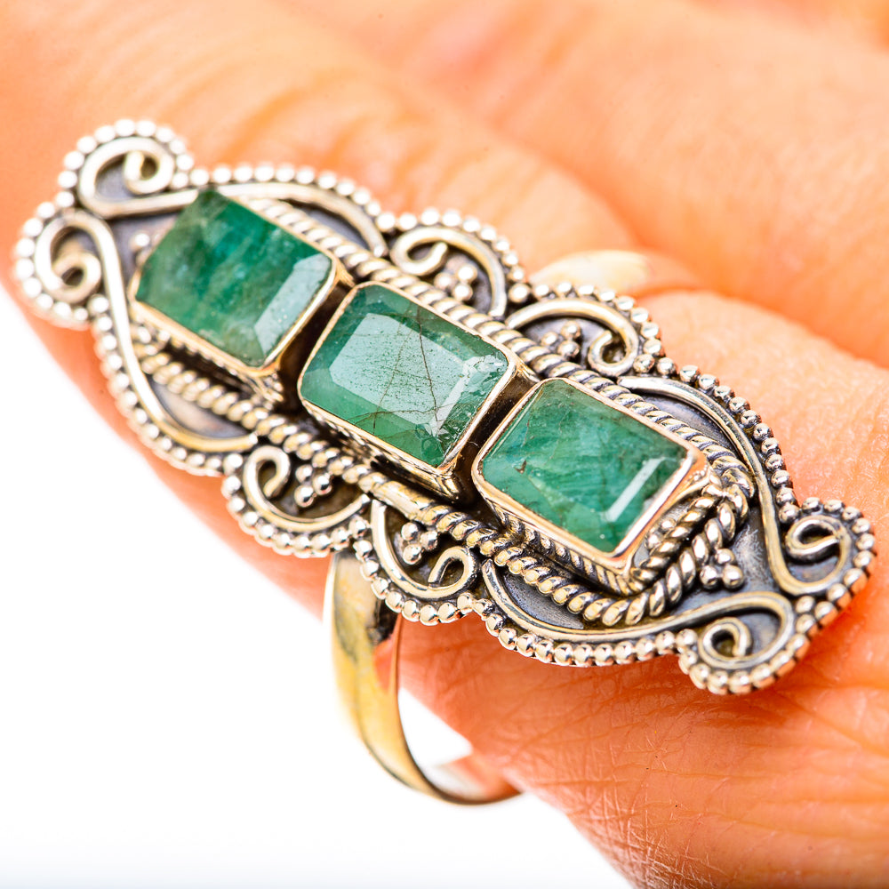 Zambian Emerald Rings handcrafted by Anasilvercos - RING128878