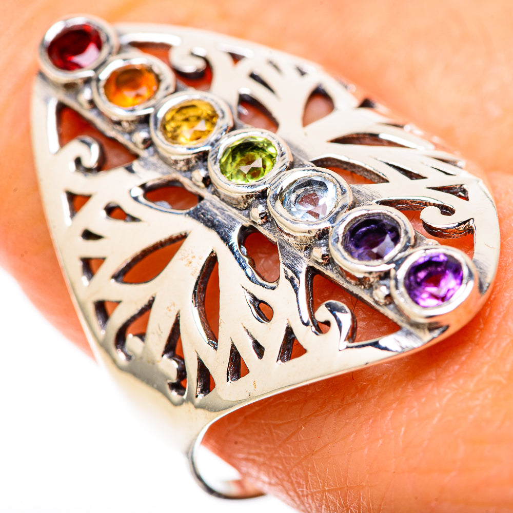 Multi-Stone Rainbow Chakra Rings handcrafted by Anasilvercos - RING128901