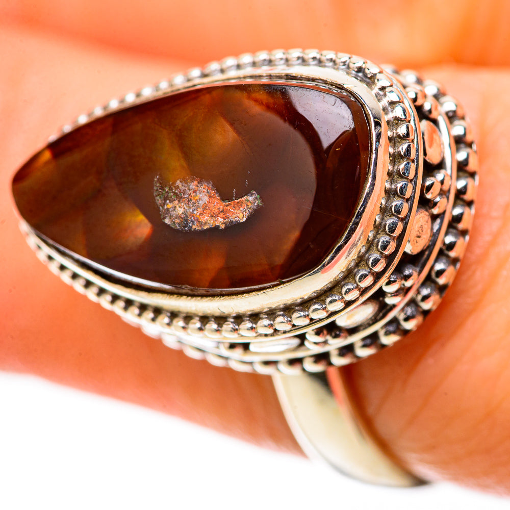 Mexican Fire Agate Rings handcrafted by Anasilvercos - RING128912