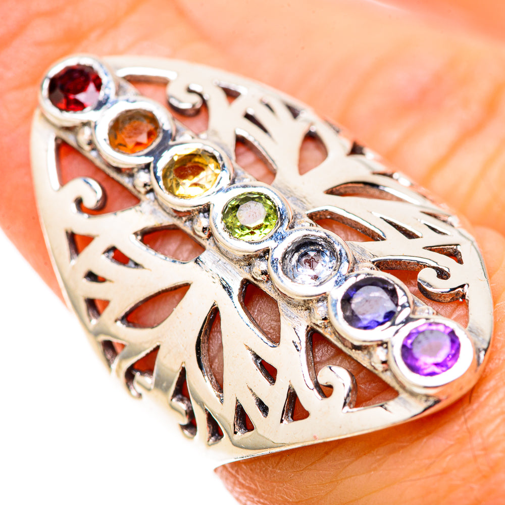 Multi-Stone Rainbow Chakra Rings handcrafted by Anasilvercos - RING128914