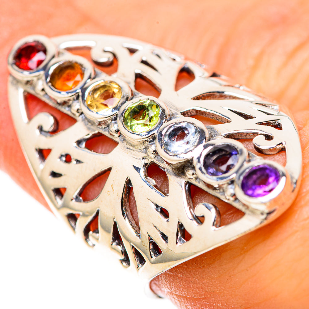Multi-Stone Rainbow Chakra Rings handcrafted by Anasilvercos - RING128925