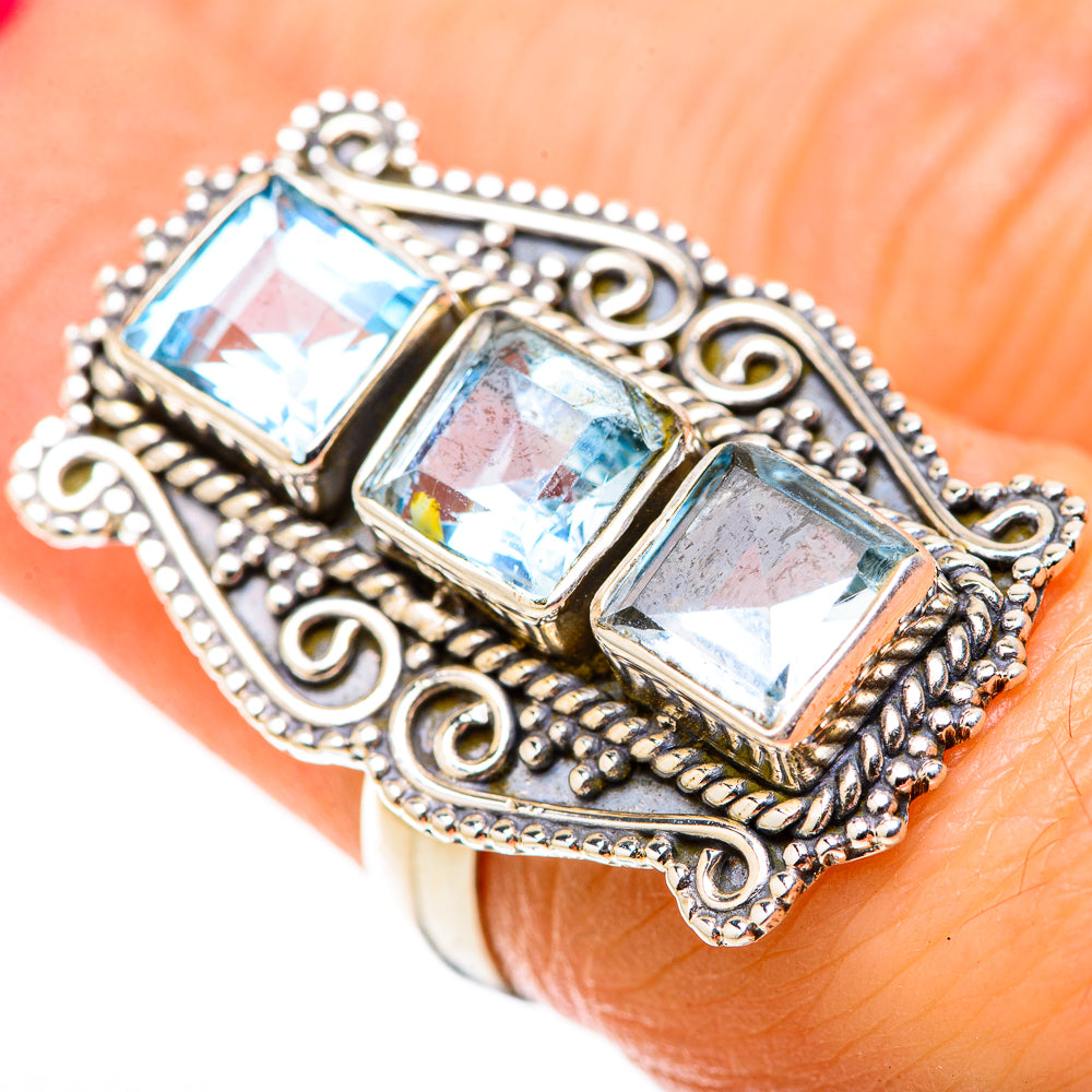 Blue Topaz Rings handcrafted by Anasilvercos - RING128938