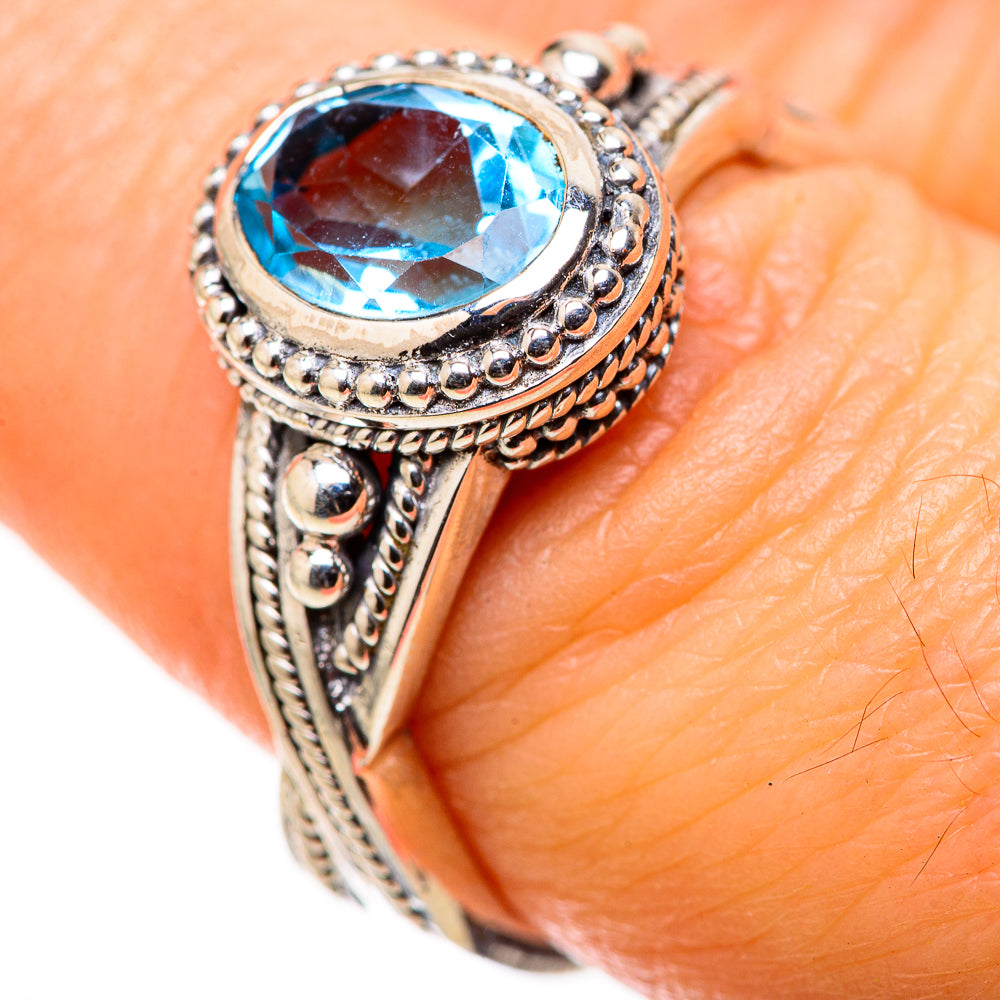 Blue Topaz Rings handcrafted by Anasilvercos - RING128942