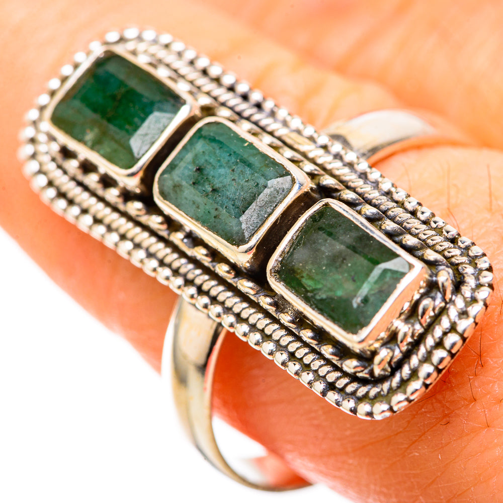 Zambian Emerald Rings handcrafted by Anasilvercos - RING128961