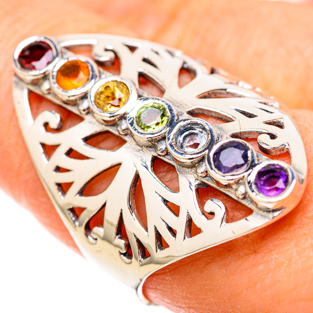 Multi-Stone Rainbow Chakra Rings handcrafted by Anasilvercos - RING128970