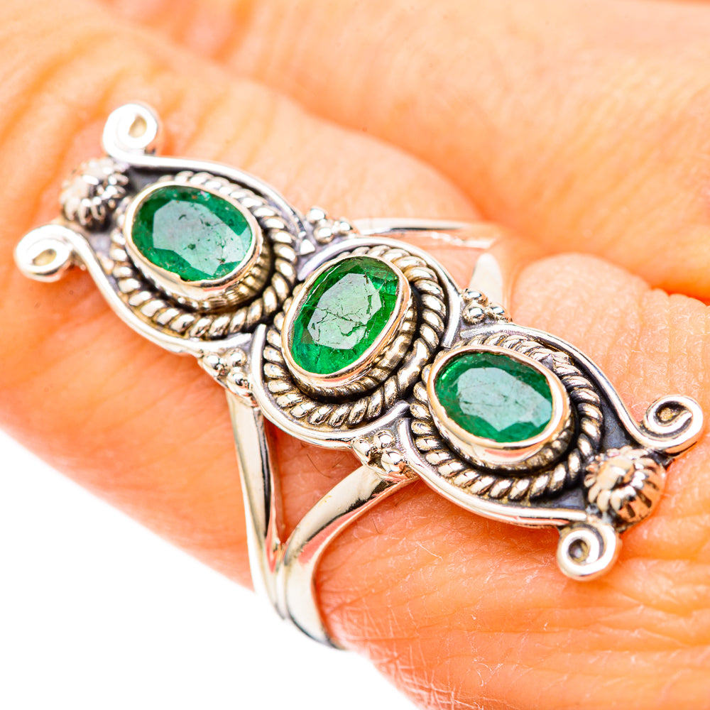 Zambian Emerald Rings handcrafted by Anasilvercos - RING128983