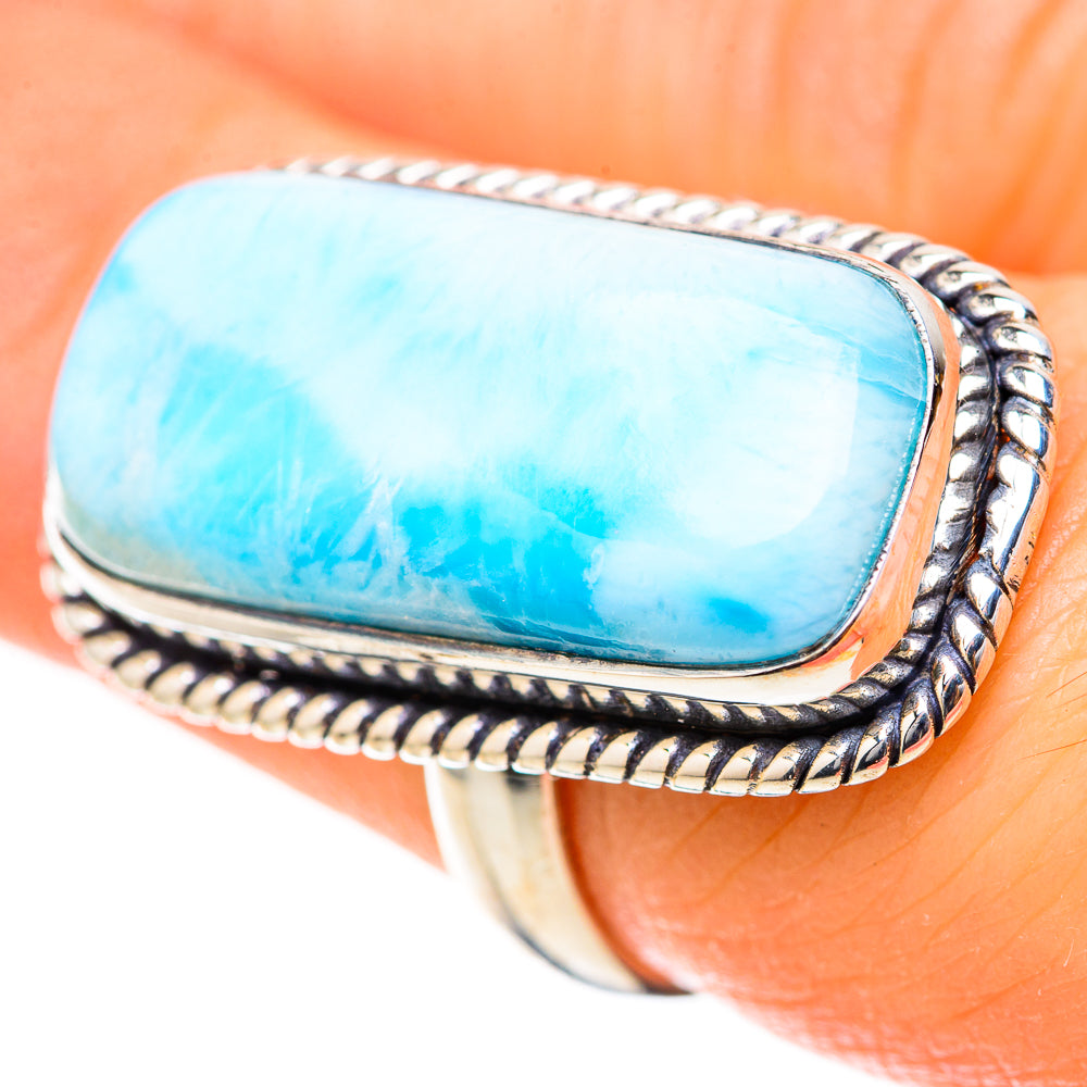 Larimar Rings handcrafted by Anasilvercos - RING129004