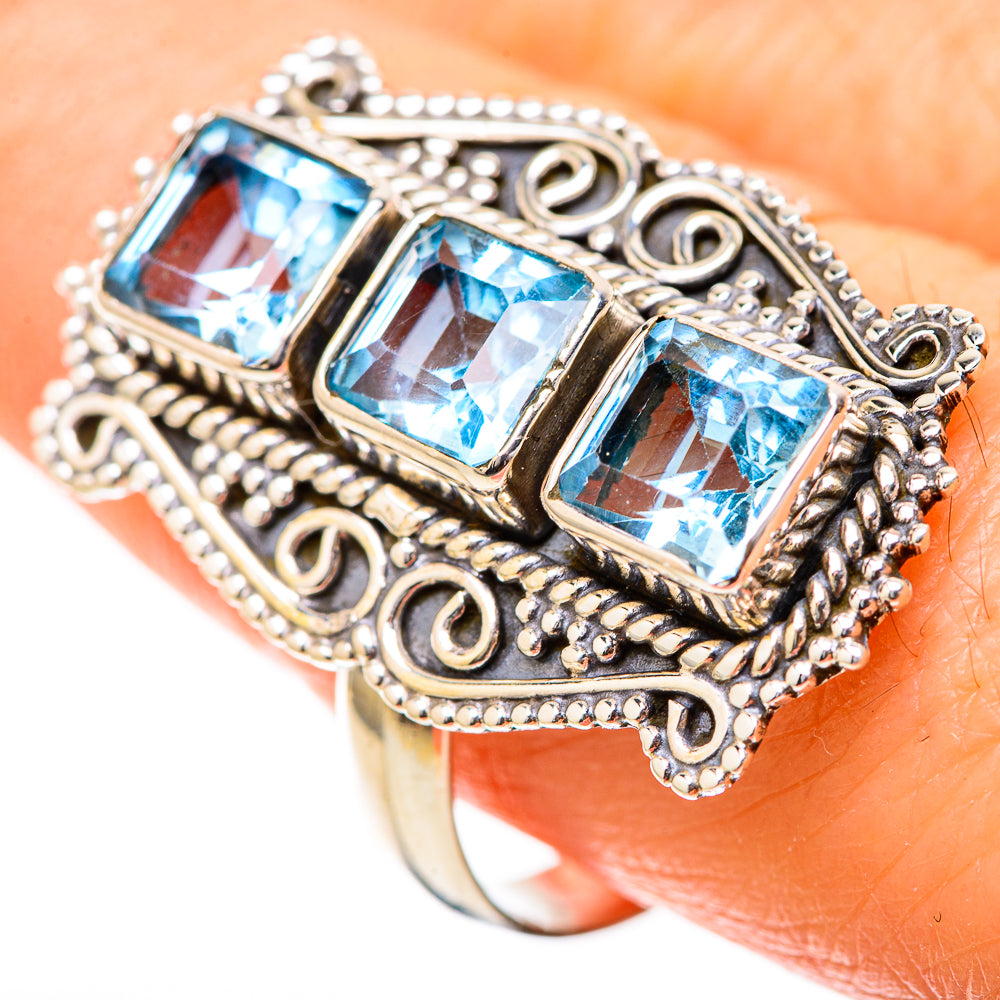 Blue Topaz Rings handcrafted by Anasilvercos - RING129005
