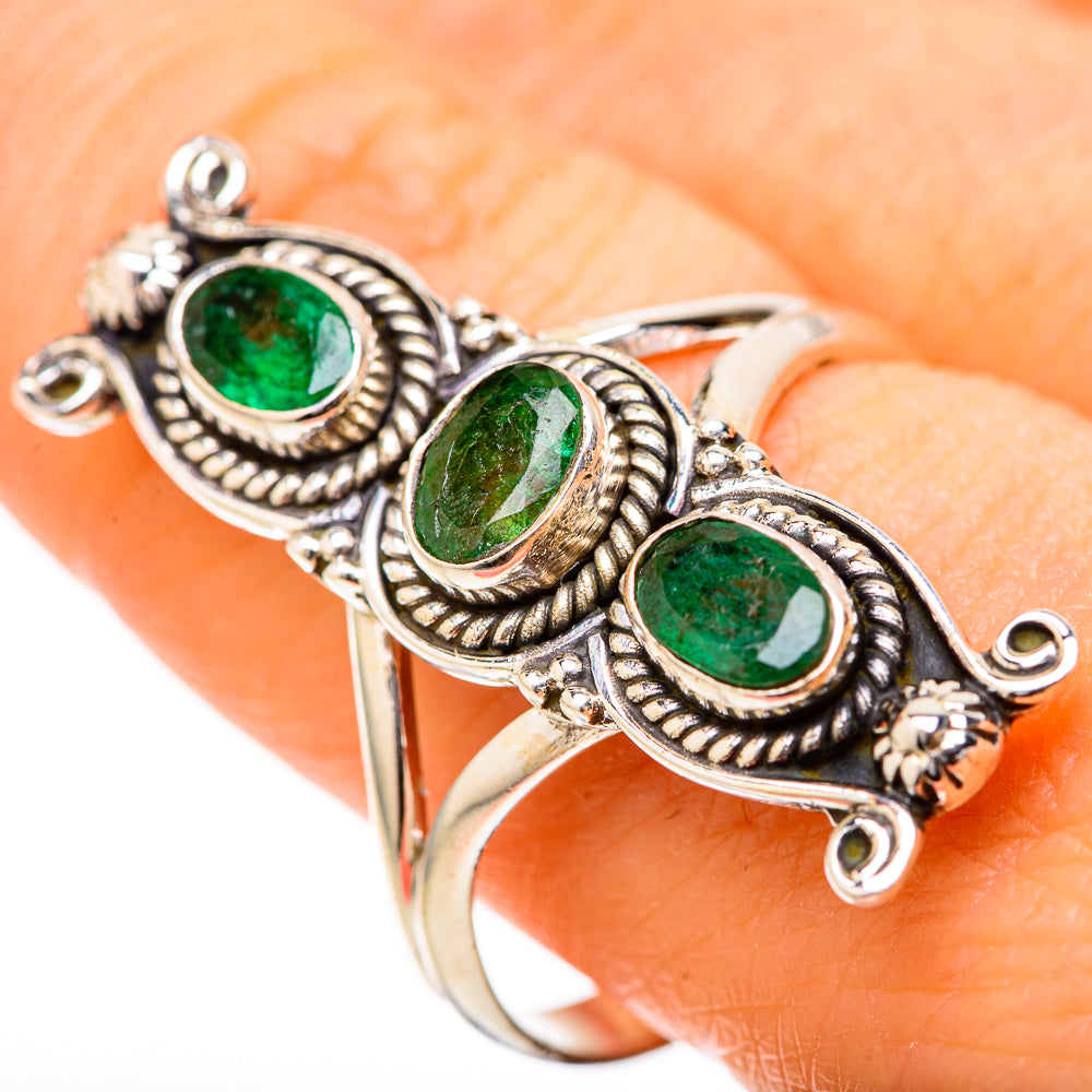 Zambian Emerald Rings handcrafted by Anasilvercos - RING129006
