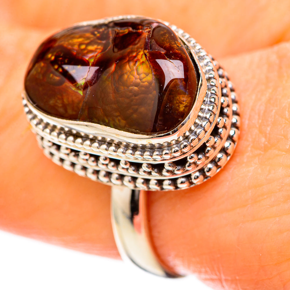 Mexican Fire Agate Rings handcrafted by Anasilvercos - RING129009