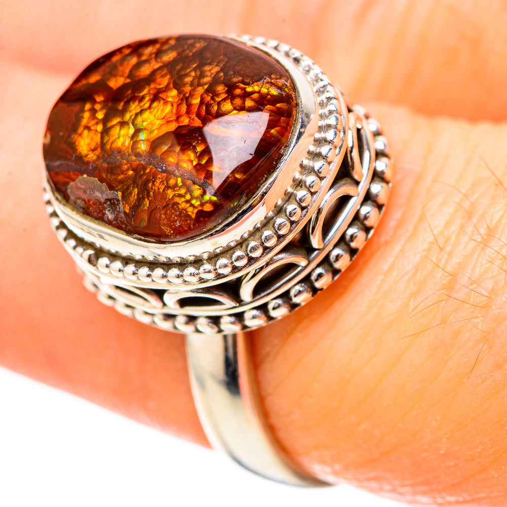 Mexican Fire Agate Rings handcrafted by Anasilvercos - RING129010