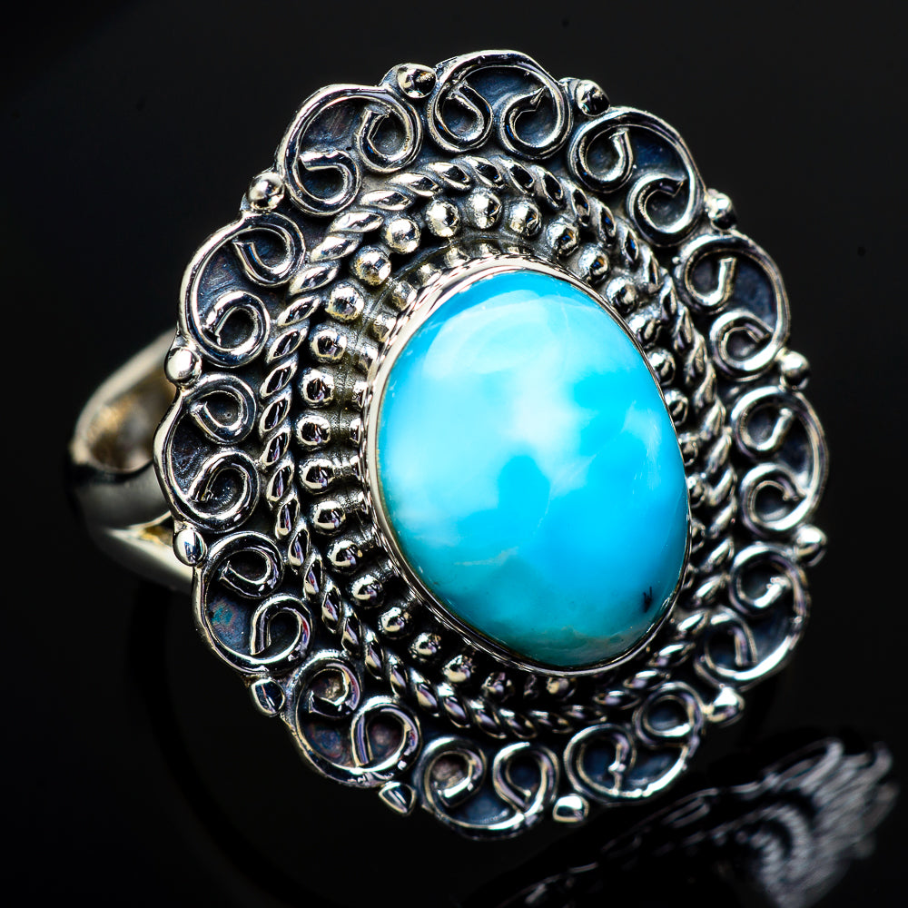 Larimar Rings handcrafted by Anasilvercos - RING12902