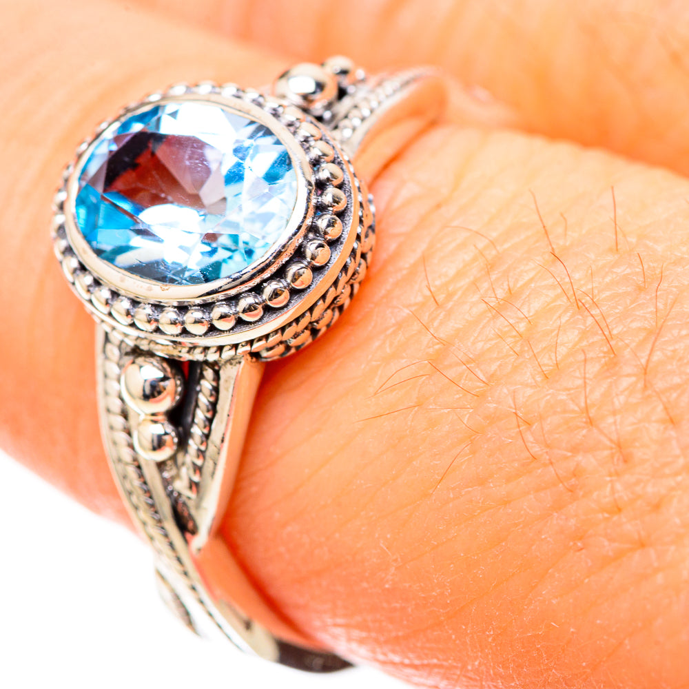 Blue Topaz Rings handcrafted by Anasilvercos - RING129022