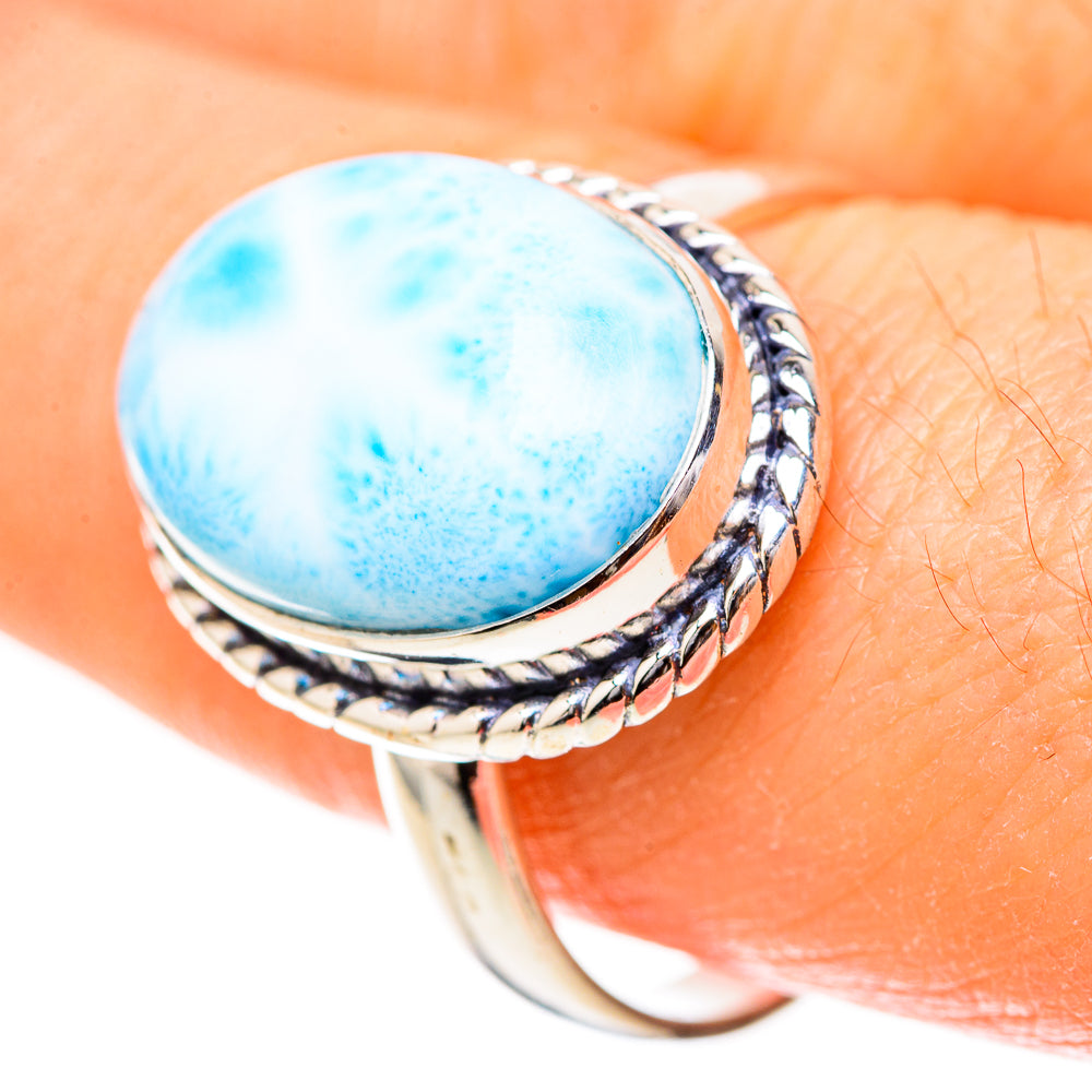 Larimar Rings handcrafted by Anasilvercos - RING129023