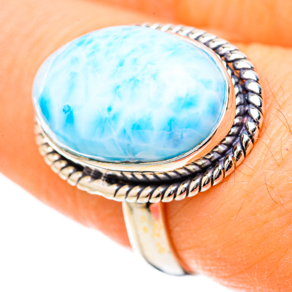 Larimar Rings handcrafted by Anasilvercos - RING129033