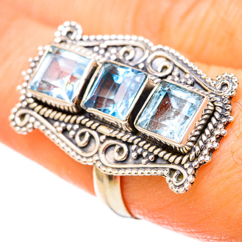 Blue Topaz Rings handcrafted by Anasilvercos - RING129043