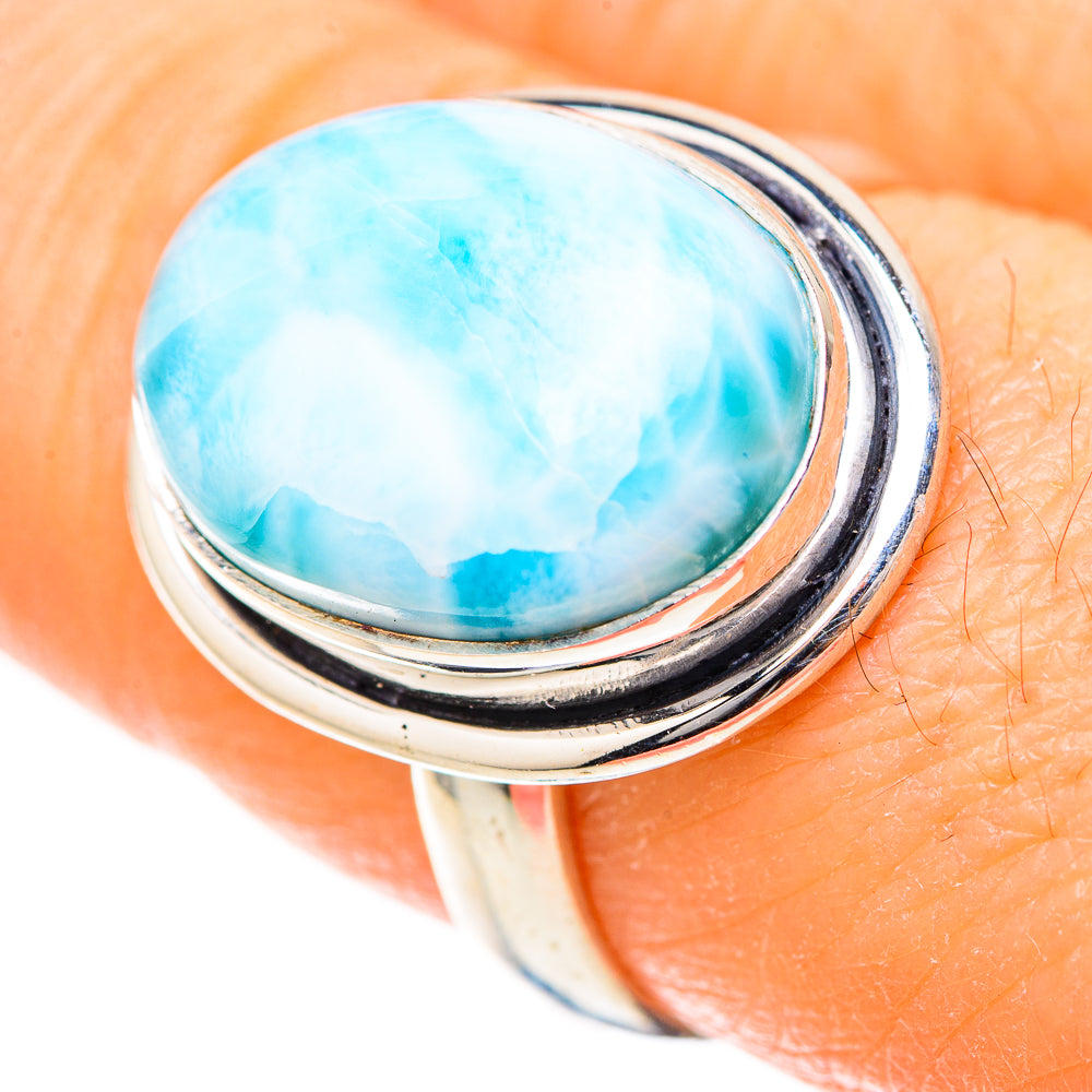 Larimar Rings handcrafted by Anasilvercos - RING129044