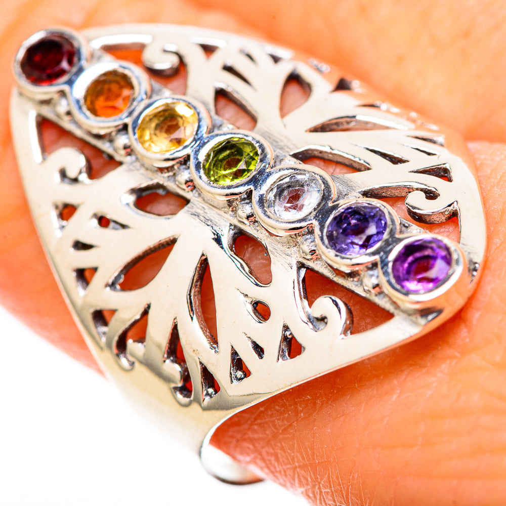 Multi-Stone Rainbow Chakra Rings handcrafted by Anasilvercos - RING129049