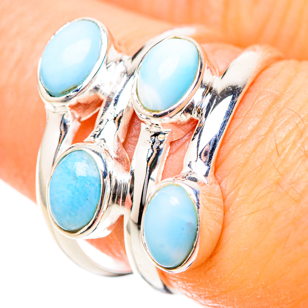 Larimar Rings handcrafted by Anasilvercos - RING129056