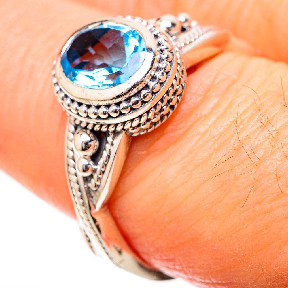 Blue Topaz Rings handcrafted by Anasilvercos - RING129072