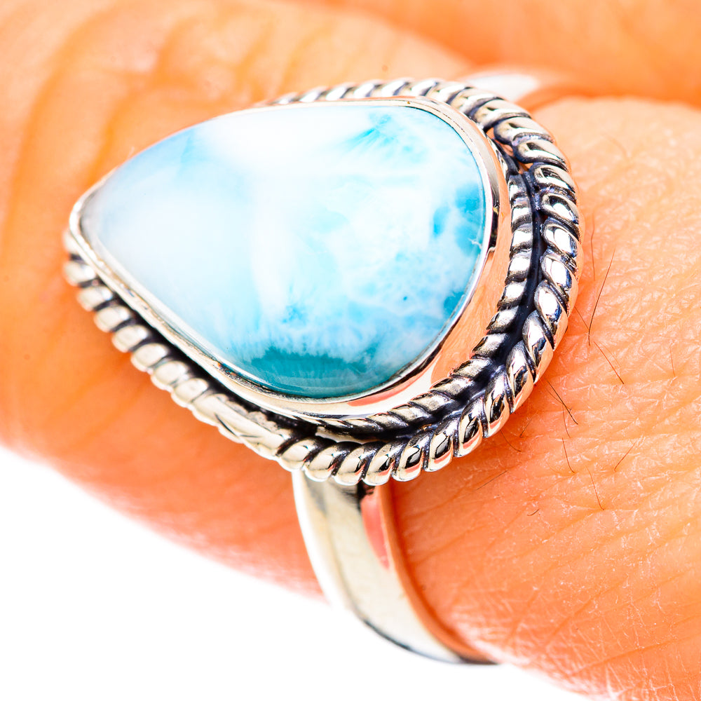 Larimar Rings handcrafted by Anasilvercos - RING129080