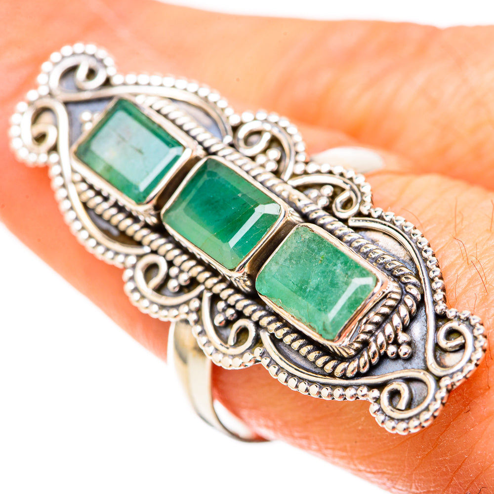 Zambian Emerald Rings handcrafted by Anasilvercos - RING129129