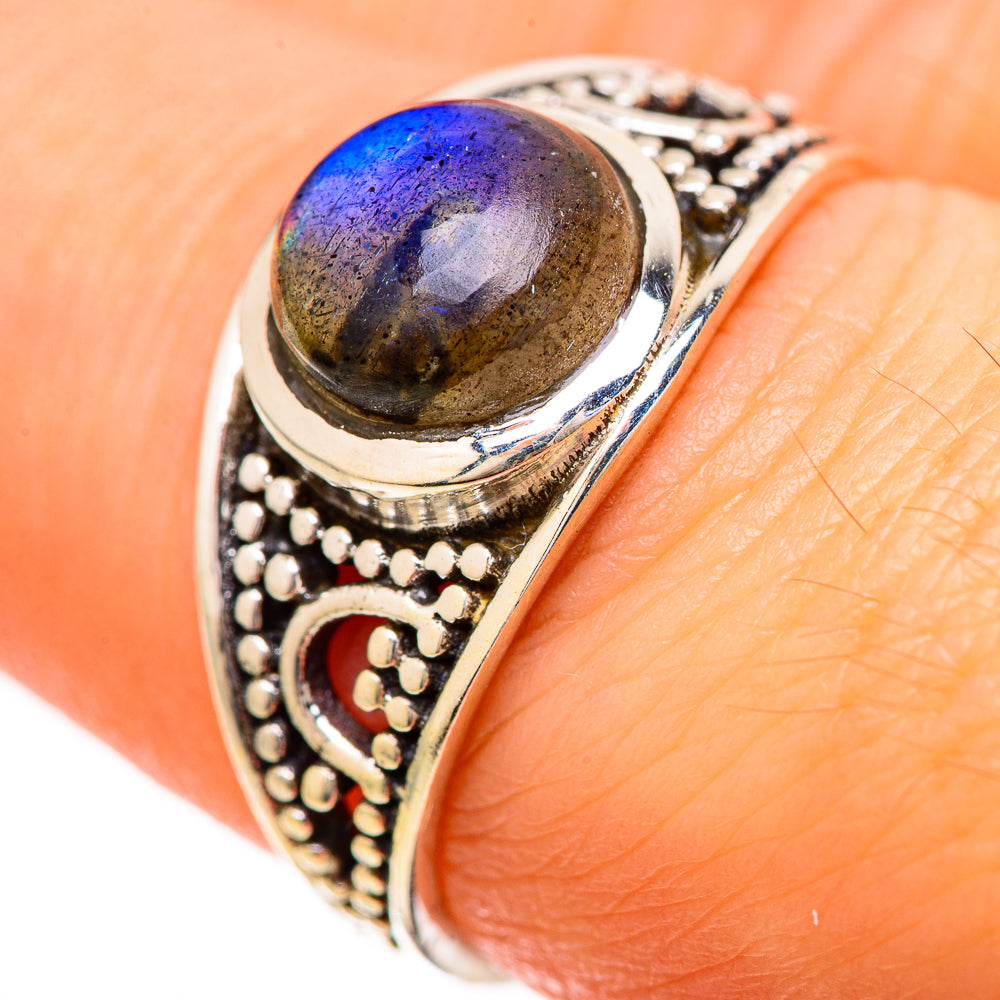 Labradorite Rings handcrafted by Anasilvercos - RING129161_SIZE-8