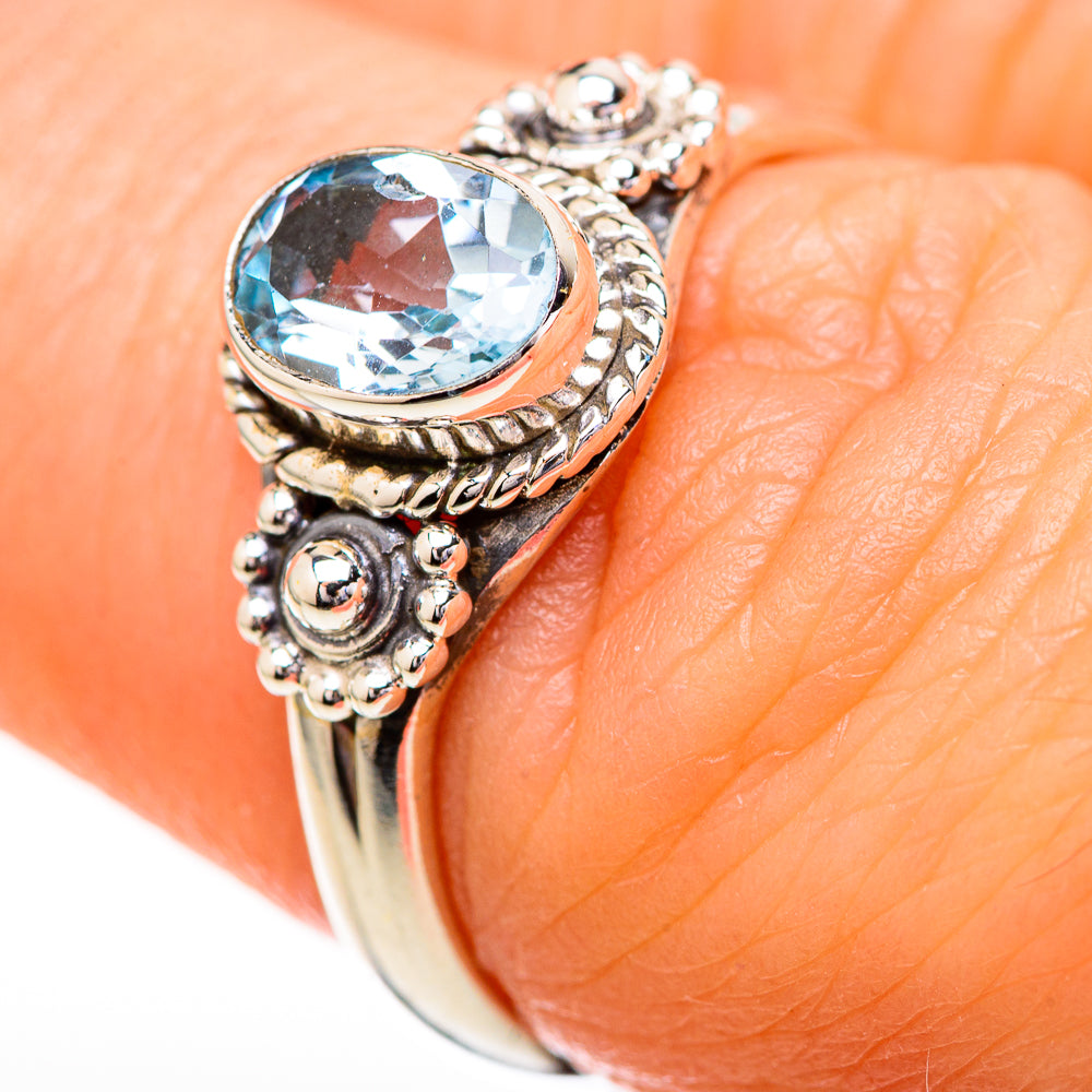 Blue Topaz Rings handcrafted by Anasilvercos - RING129167_SIZE-7