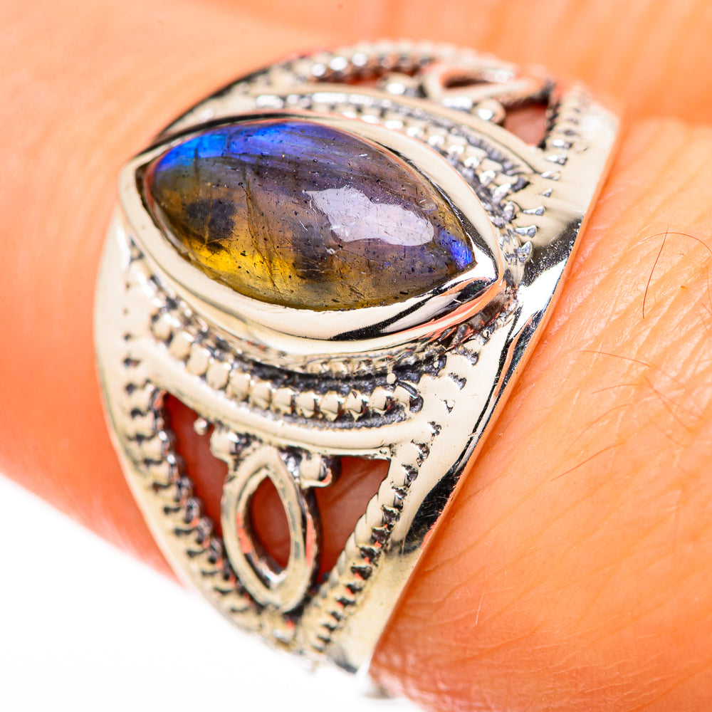 Labradorite Rings handcrafted by Anasilvercos - RING129168_SIZE-8
