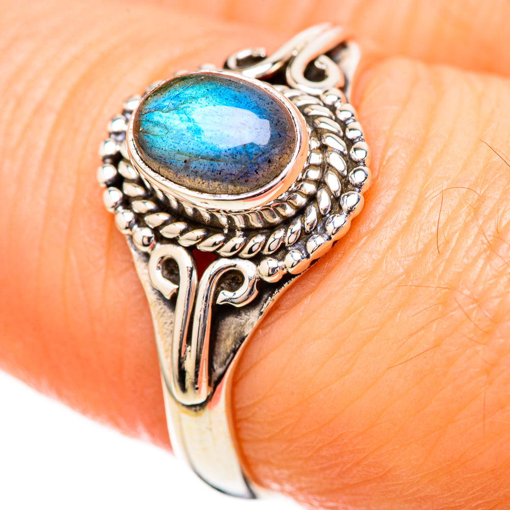 Labradorite Rings handcrafted by Anasilvercos - RING129175_SIZE-8