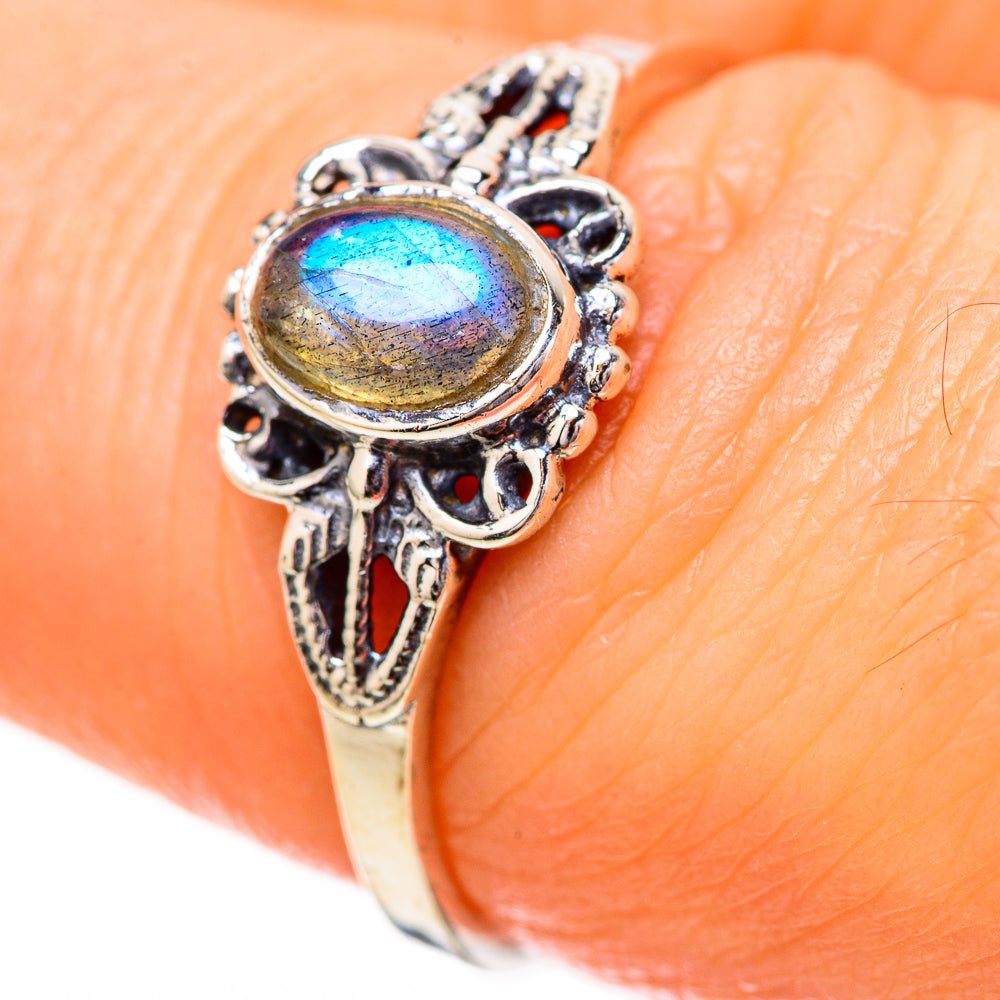 Labradorite Rings handcrafted by Anasilvercos - RING129177_SIZE-6