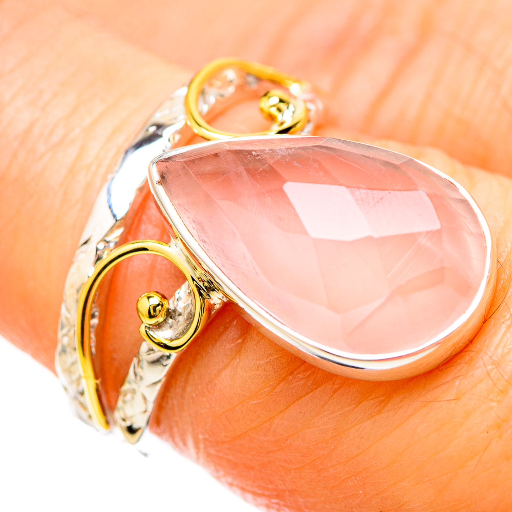 Rose Quartz Rings handcrafted by Anasilvercos - RING129234