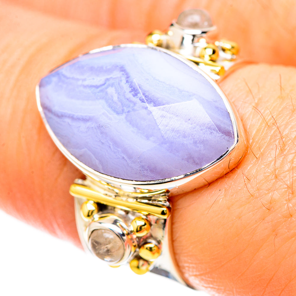 Blue Lace Agate Rings handcrafted by Anasilvercos - RING129237