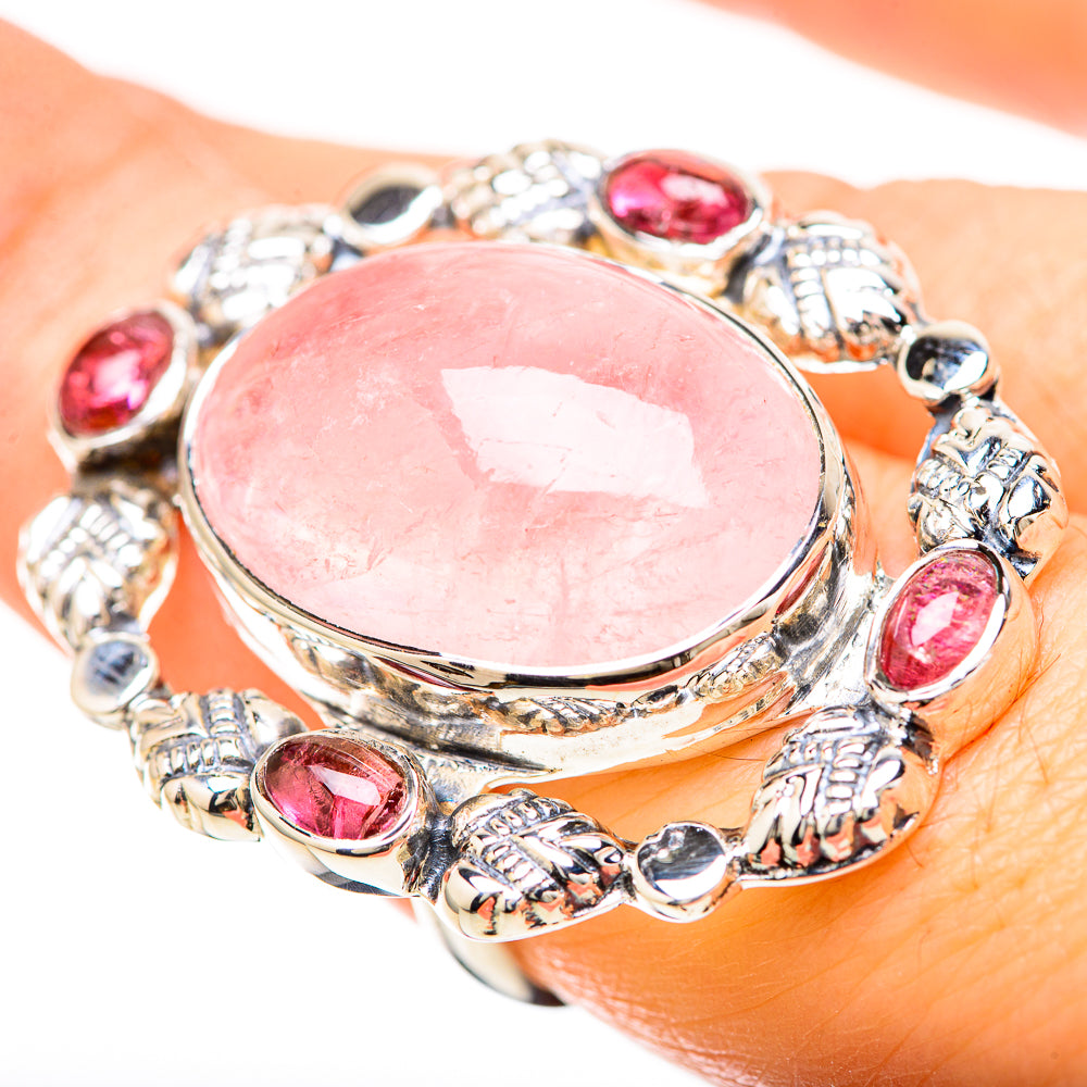 Rose Quartz Rings handcrafted by Anasilvercos - RING129279